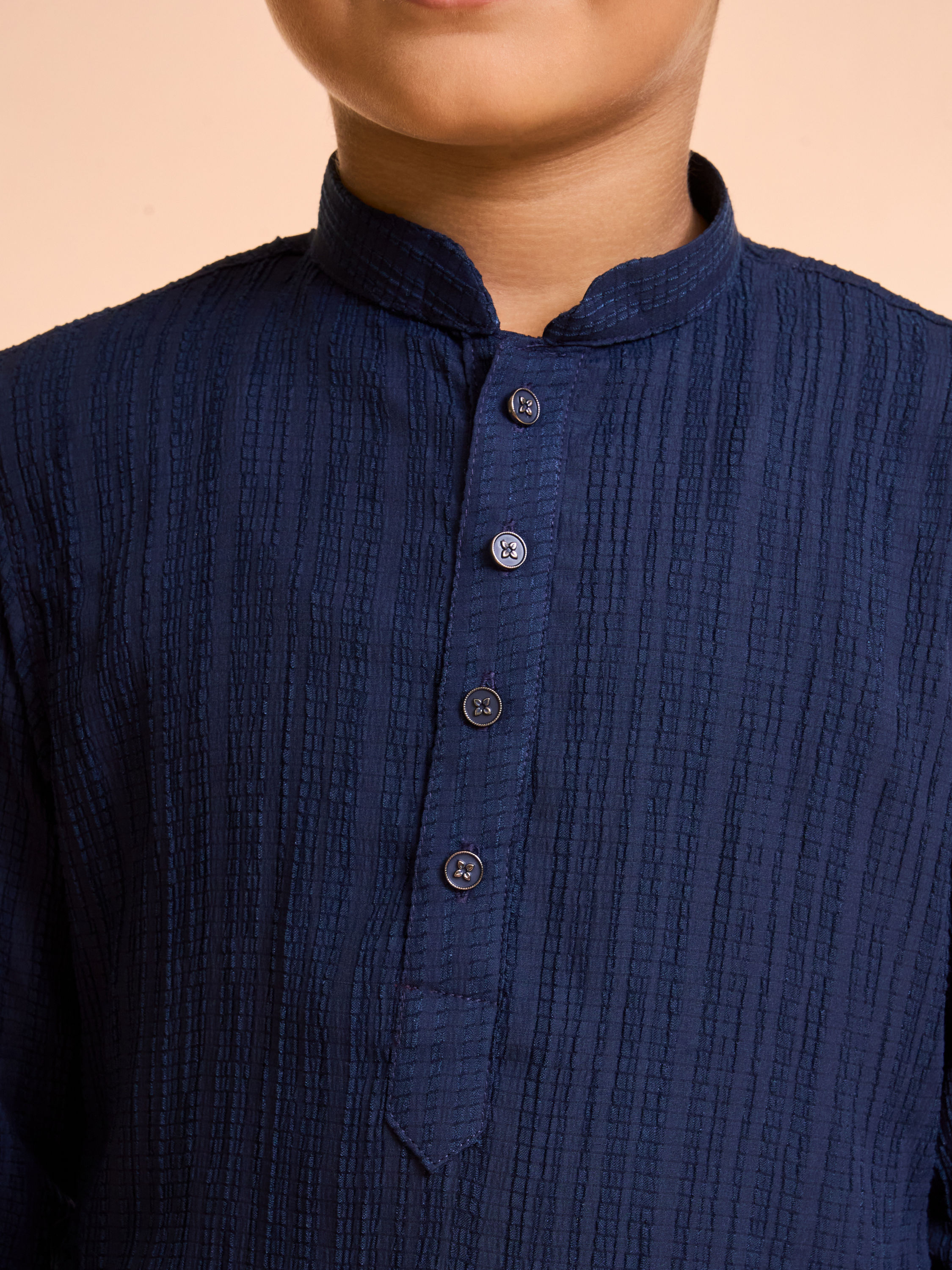 Manyavar Boys Dark Blue Opulence Kurta Pajama