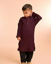 Manyavar Boys Elegant Wine Kurta Pajama