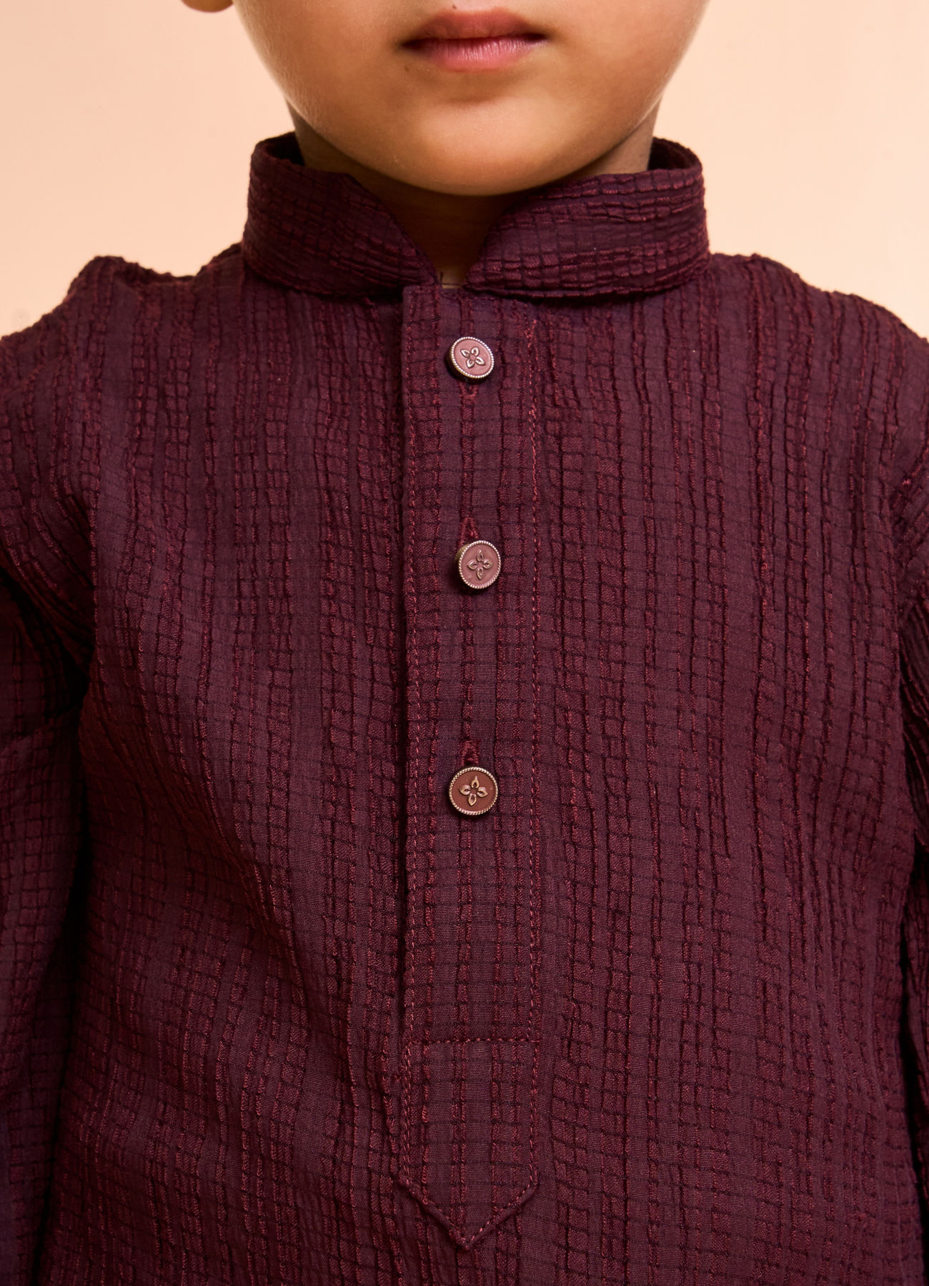 Manyavar Boys Elegant Wine Kurta Pajama