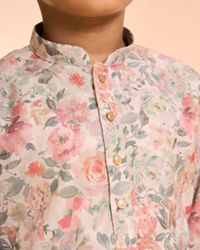 Manyavar Boys Peach Elegance Kurta Pajama