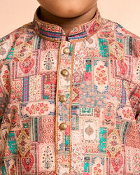 Manyavar Boys Regal Rust-Beige Kurta Pajama