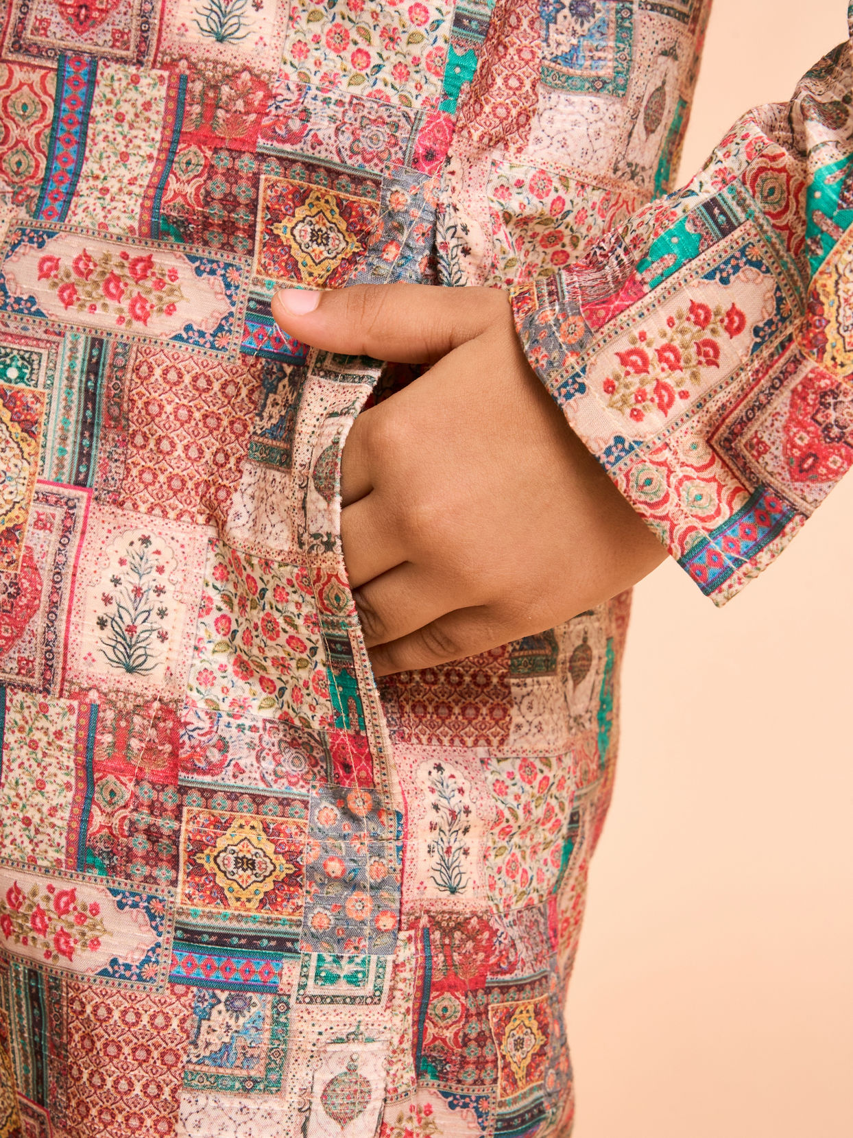 Manyavar Boys Regal Rust-Beige Kurta Pajama