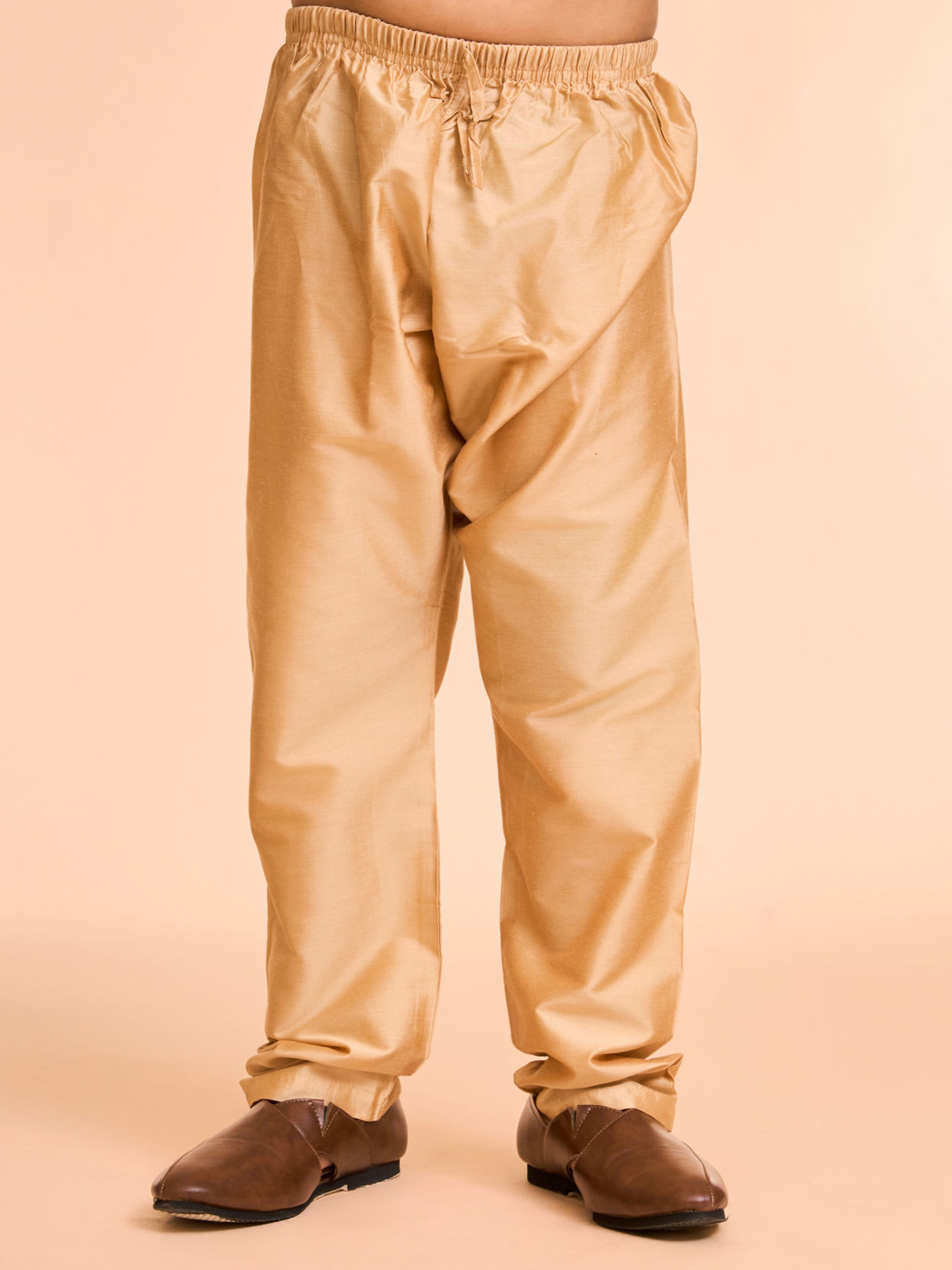 Manyavar Boys Regal Rust-Beige Kurta Pajama