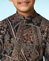 Manyavar Boys Classic Black Ensemble Kurta Pajama