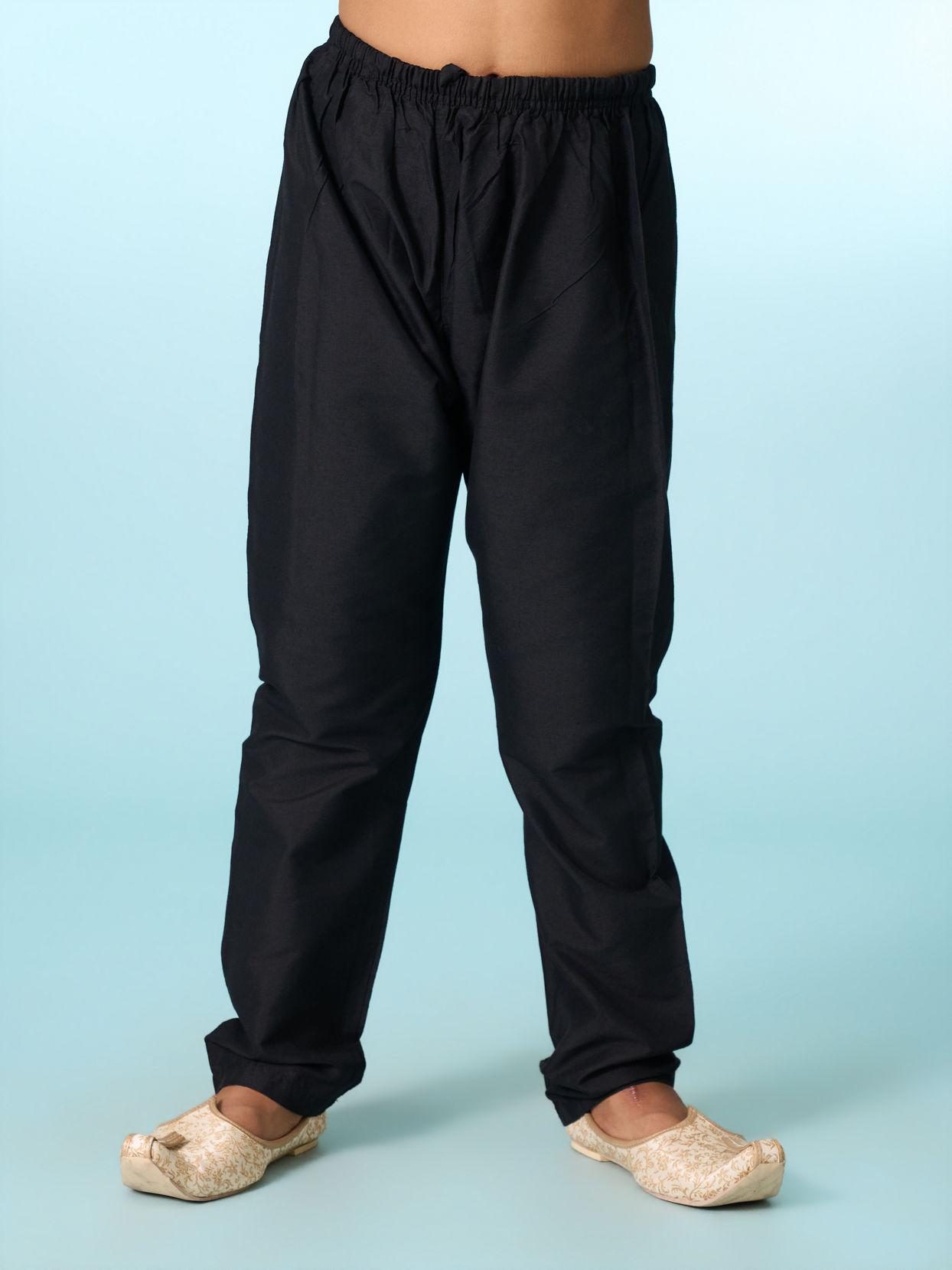 Manyavar Boys Classic Black Ensemble Kurta Pajama