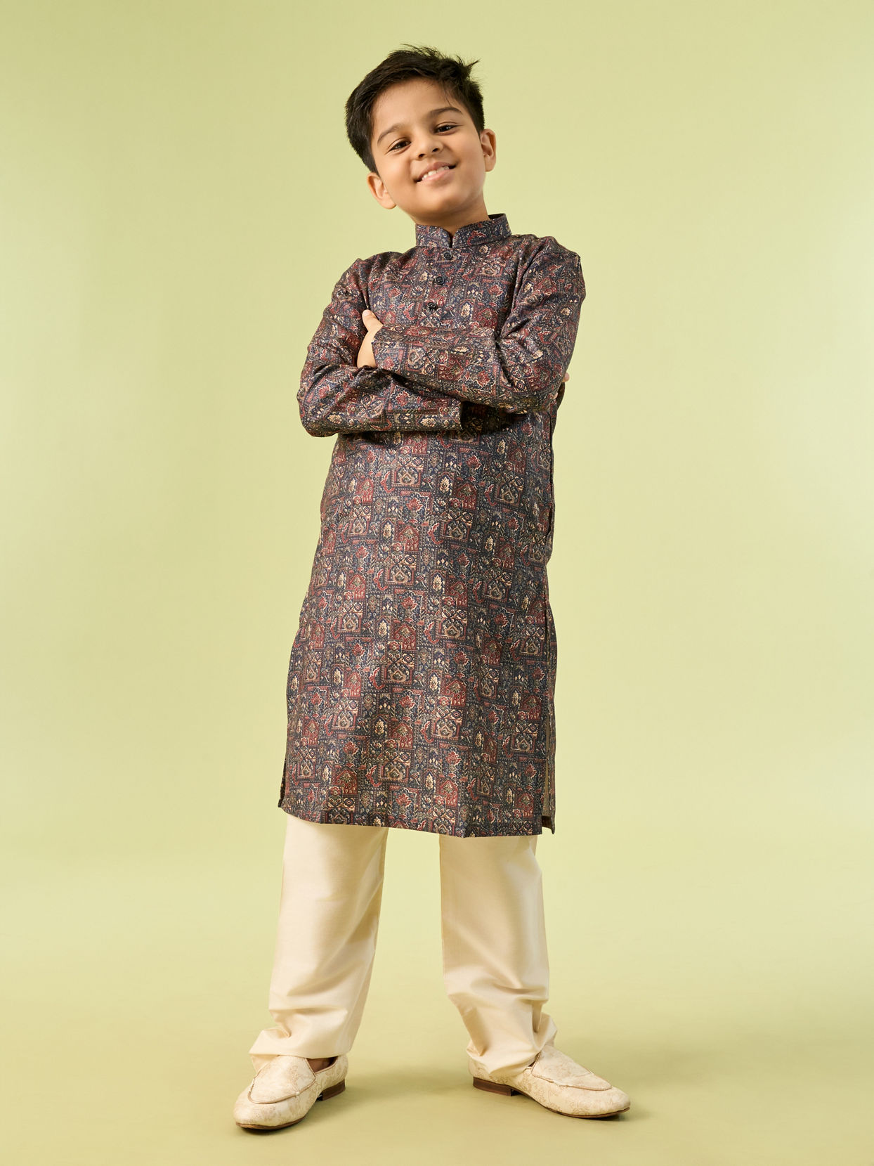 Manyavar Boys Majestic Royal Blue Boys Kurta Pajama