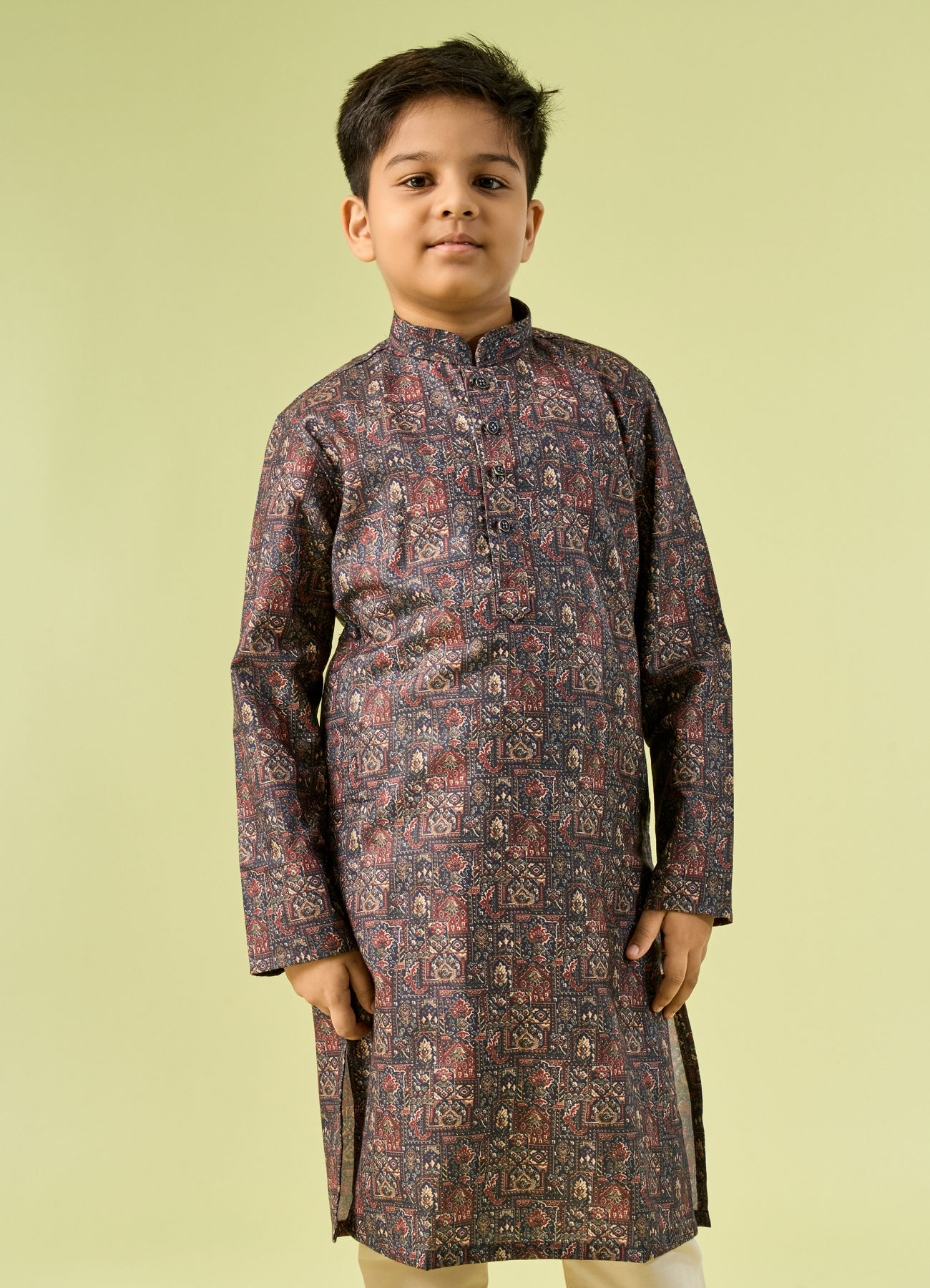 Manyavar Boys Majestic Royal Blue Boys Kurta Pajama
