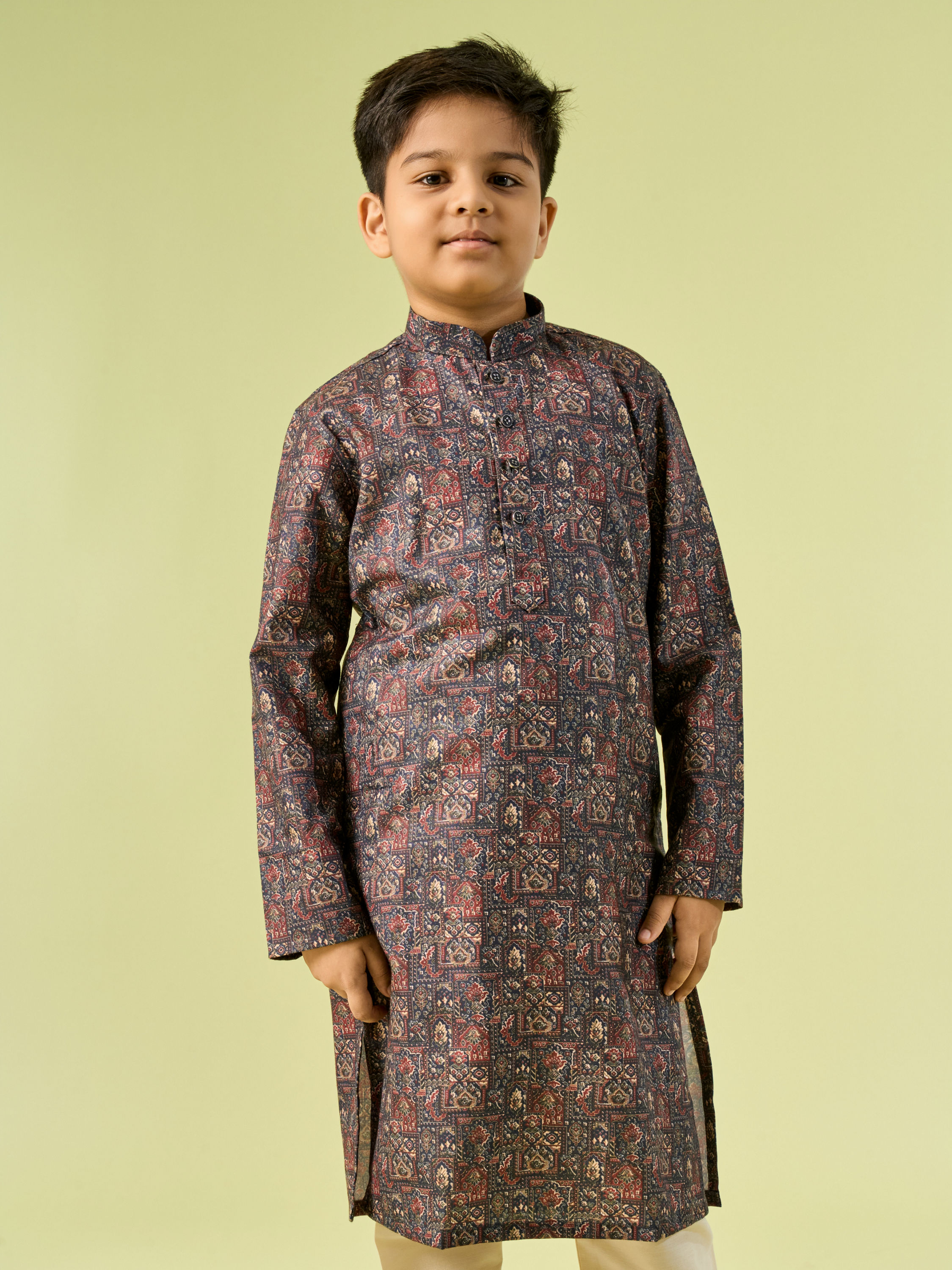 Manyavar Boys Majestic Royal Blue Boys Kurta Pajama