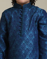 Manyavar Boys Boys Blue Embroidered Kurta Set