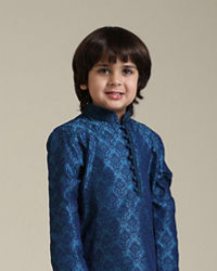 Manyavar Boys Boys Blue Embroidered Kurta Set