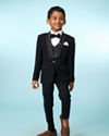 Manyavar Boys Stylish Black Ensemble Suit Set