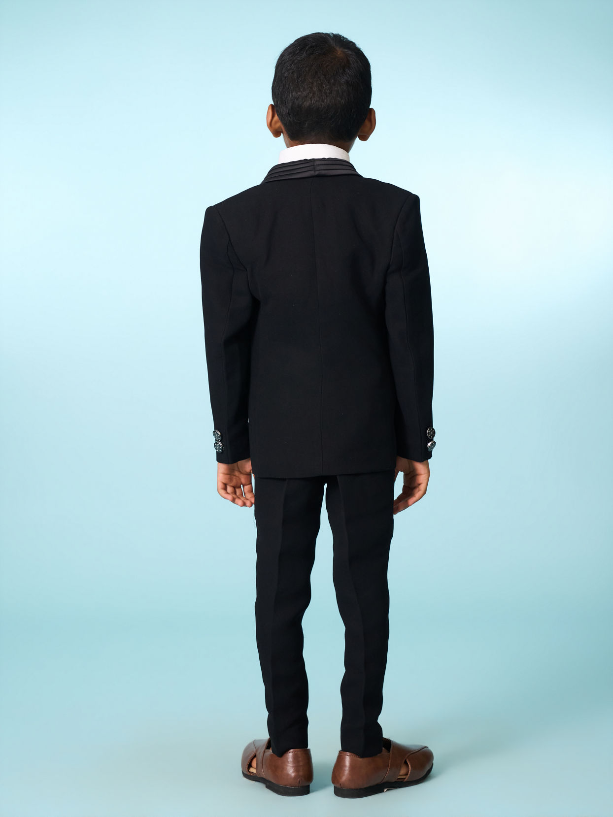 Manyavar Boys Stylish Black Ensemble Suit Set