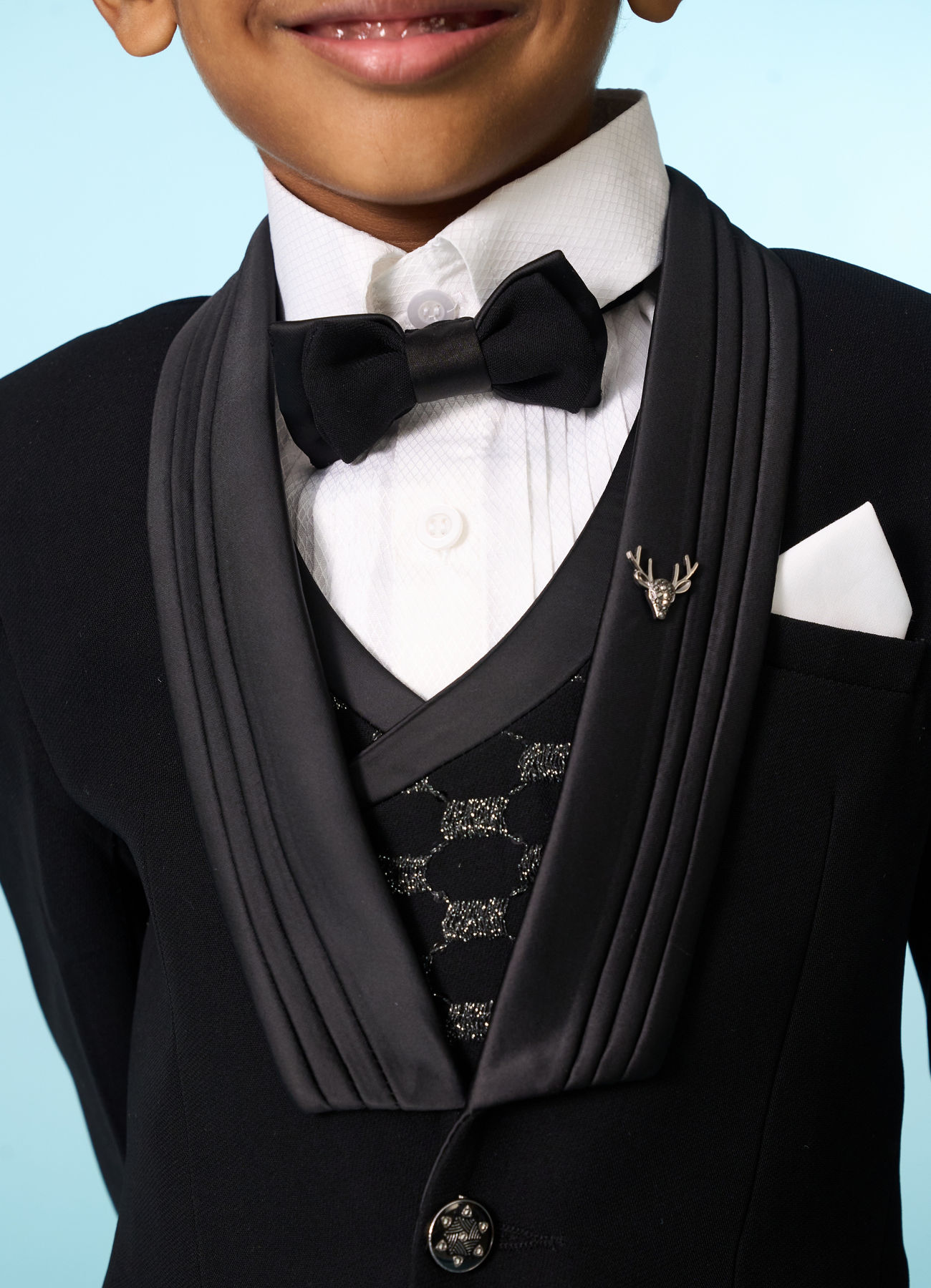 Manyavar Boys Stylish Black Ensemble Suit Set