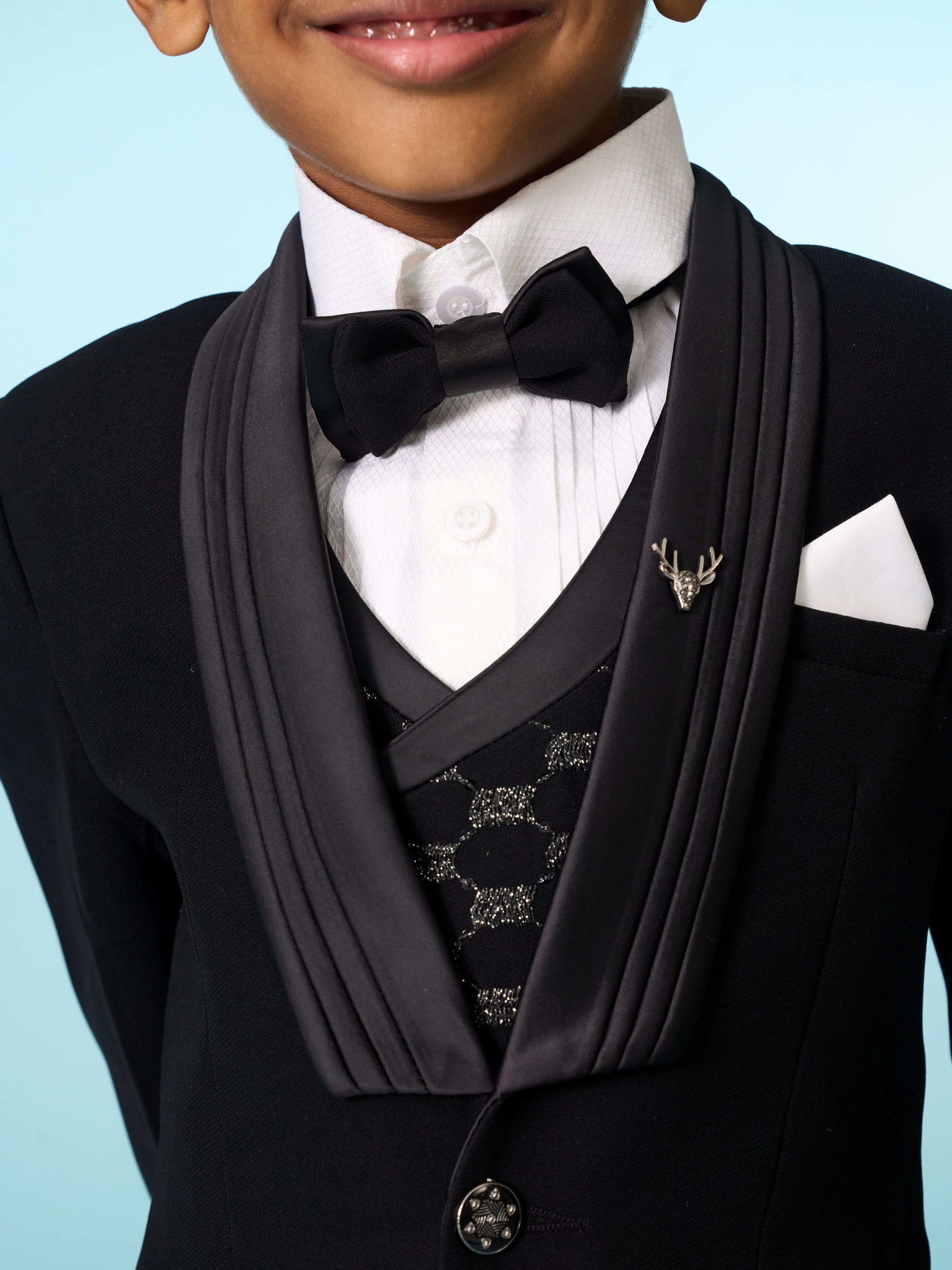 Manyavar Boys Stylish Black Ensemble Suit Set