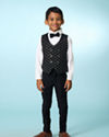 Manyavar Boys Stylish Black Ensemble Suit Set