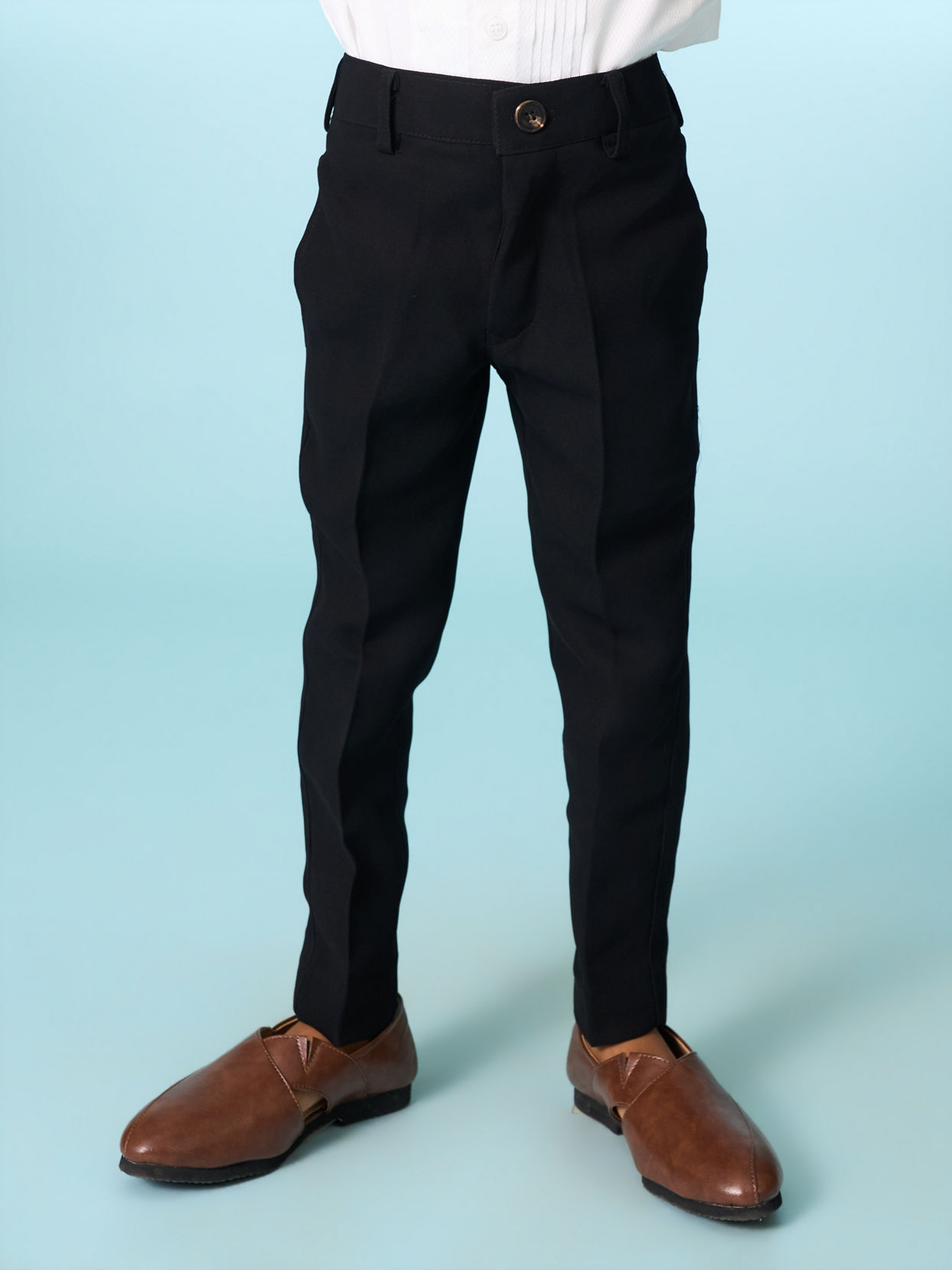 Manyavar Boys Stylish Black Ensemble Suit Set