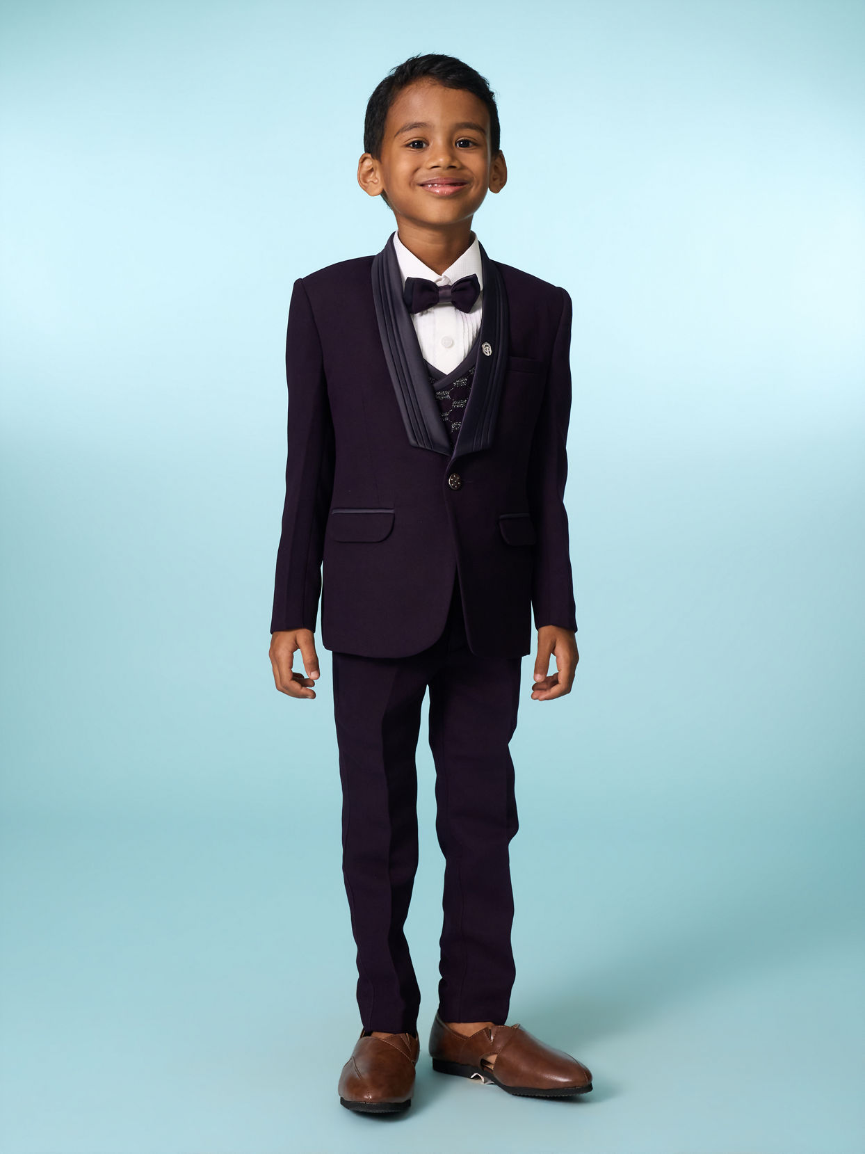 Manyavar Boys Purple Festive Suit Set