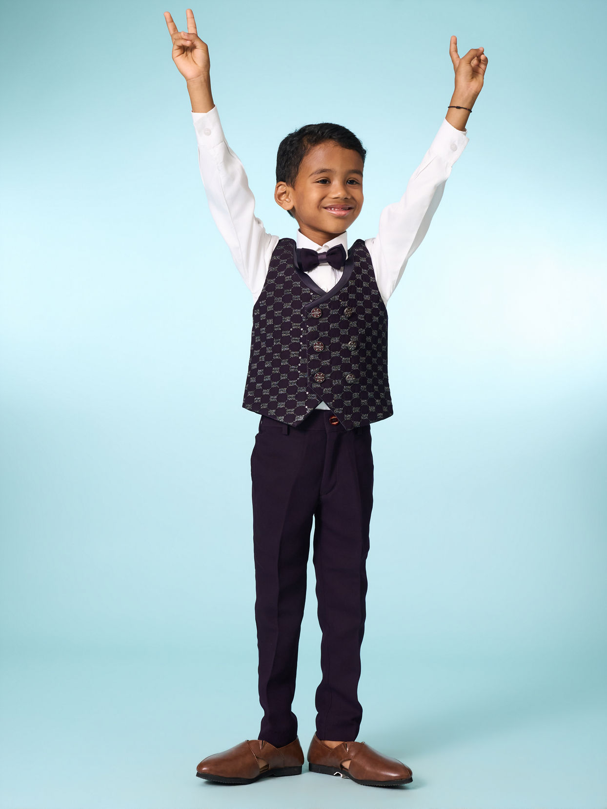 Manyavar Boys Purple Festive Suit Set