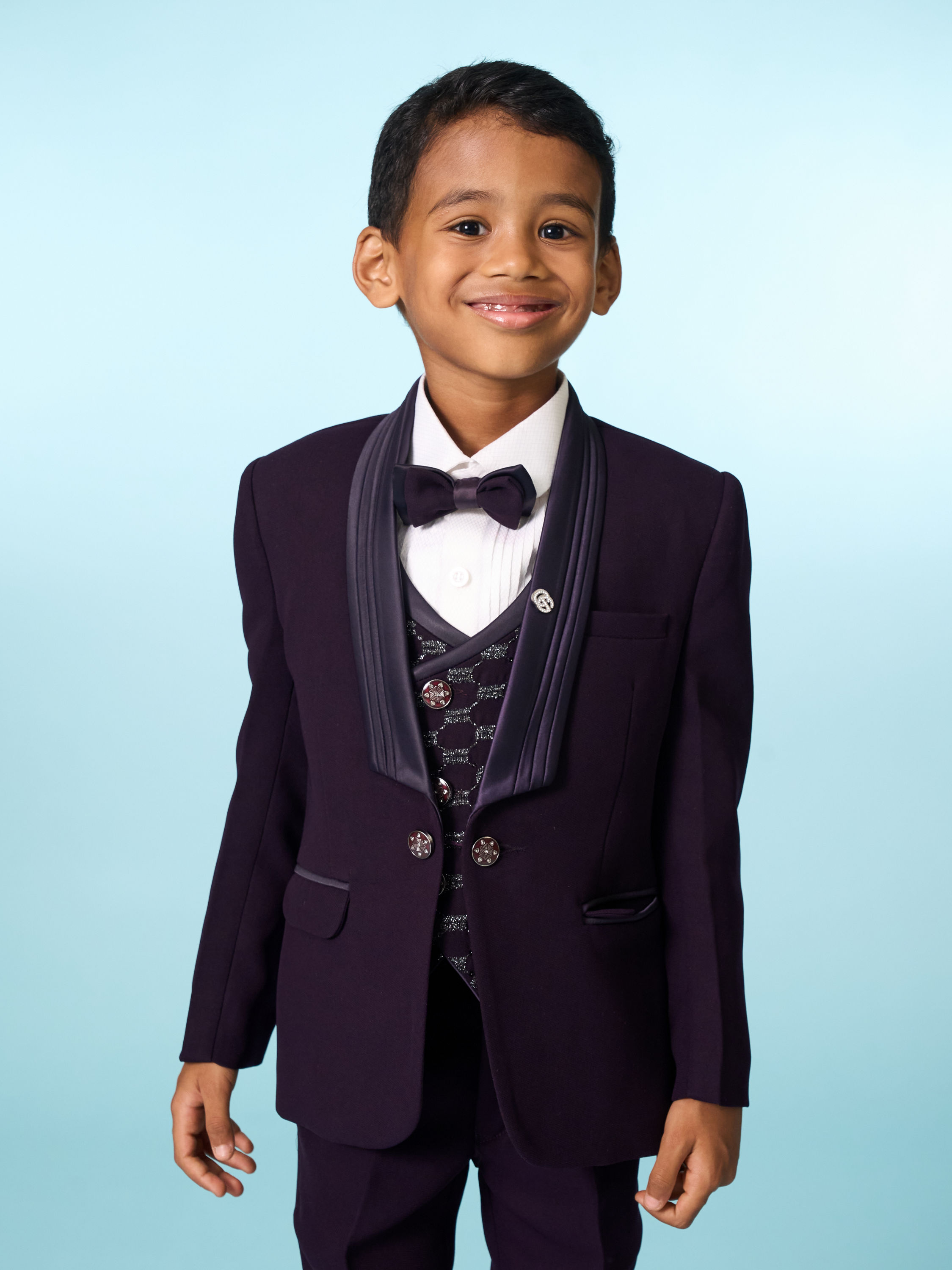 Manyavar Boys Purple Festive Suit Set
