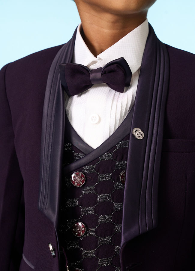Manyavar Boys Purple Festive Suit Set