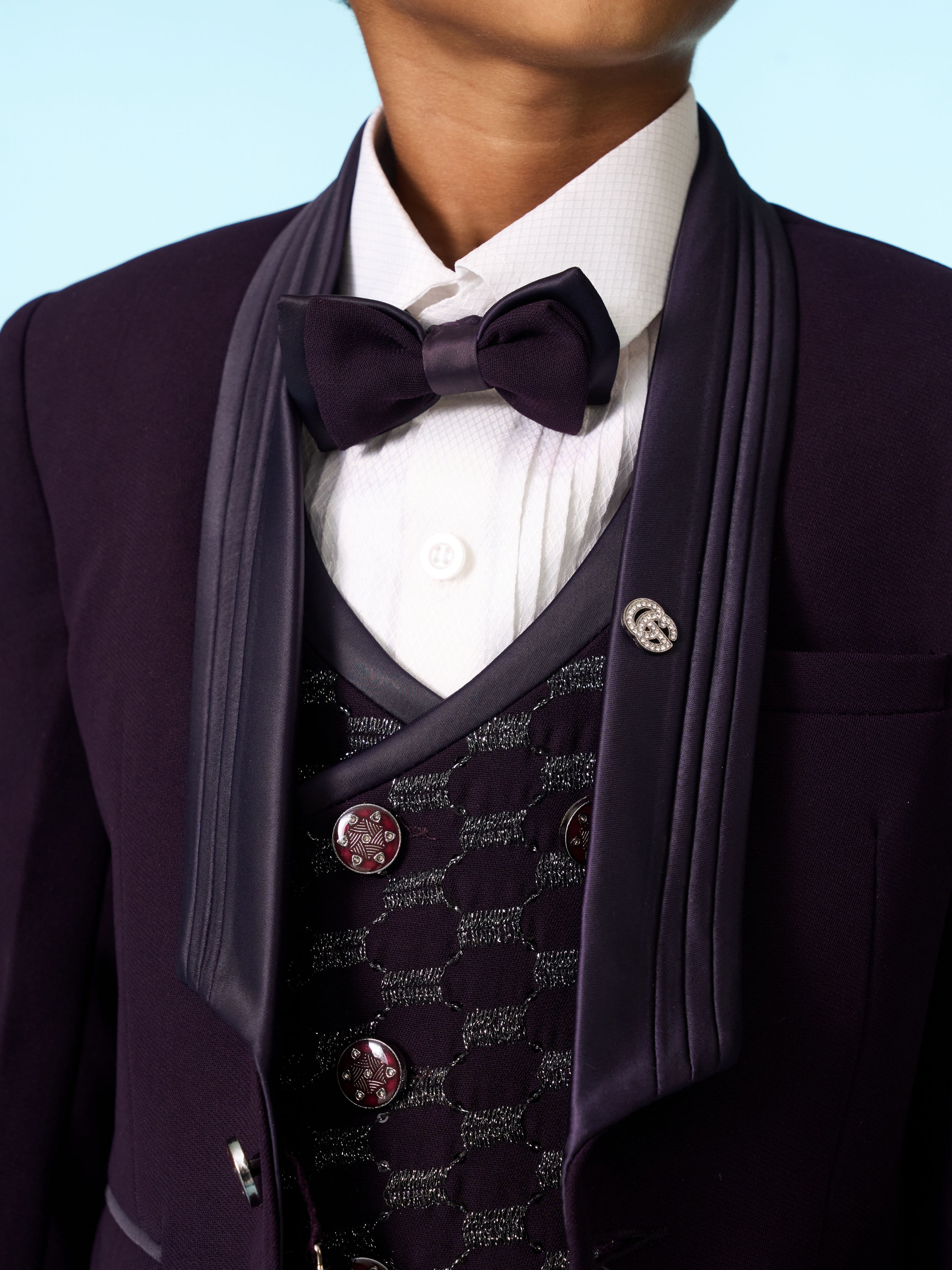 Manyavar Boys Purple Festive Suit Set