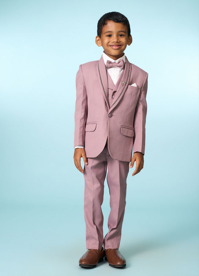 Manyavar Boys Dusty Pink Suit Set