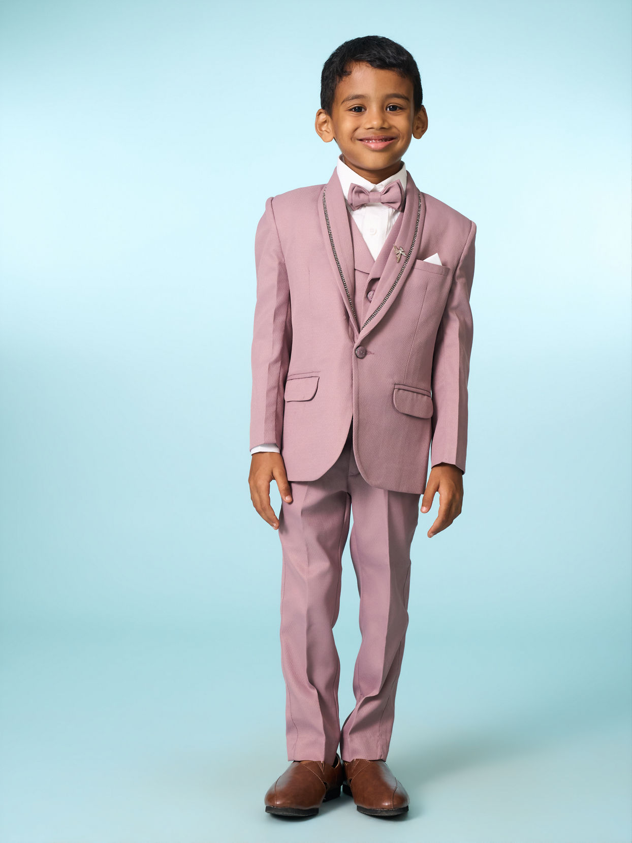 Manyavar Boys Dusty Pink Suit Set