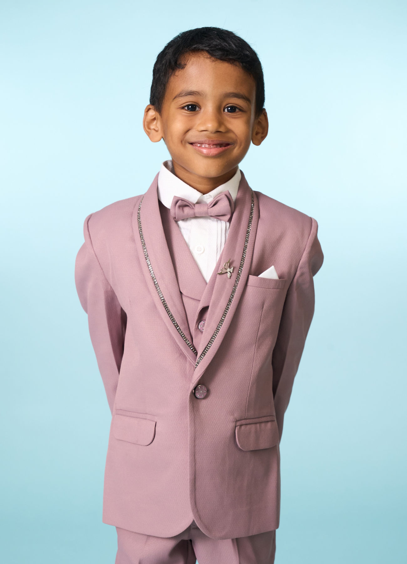 Manyavar Boys Dusty Pink Suit Set