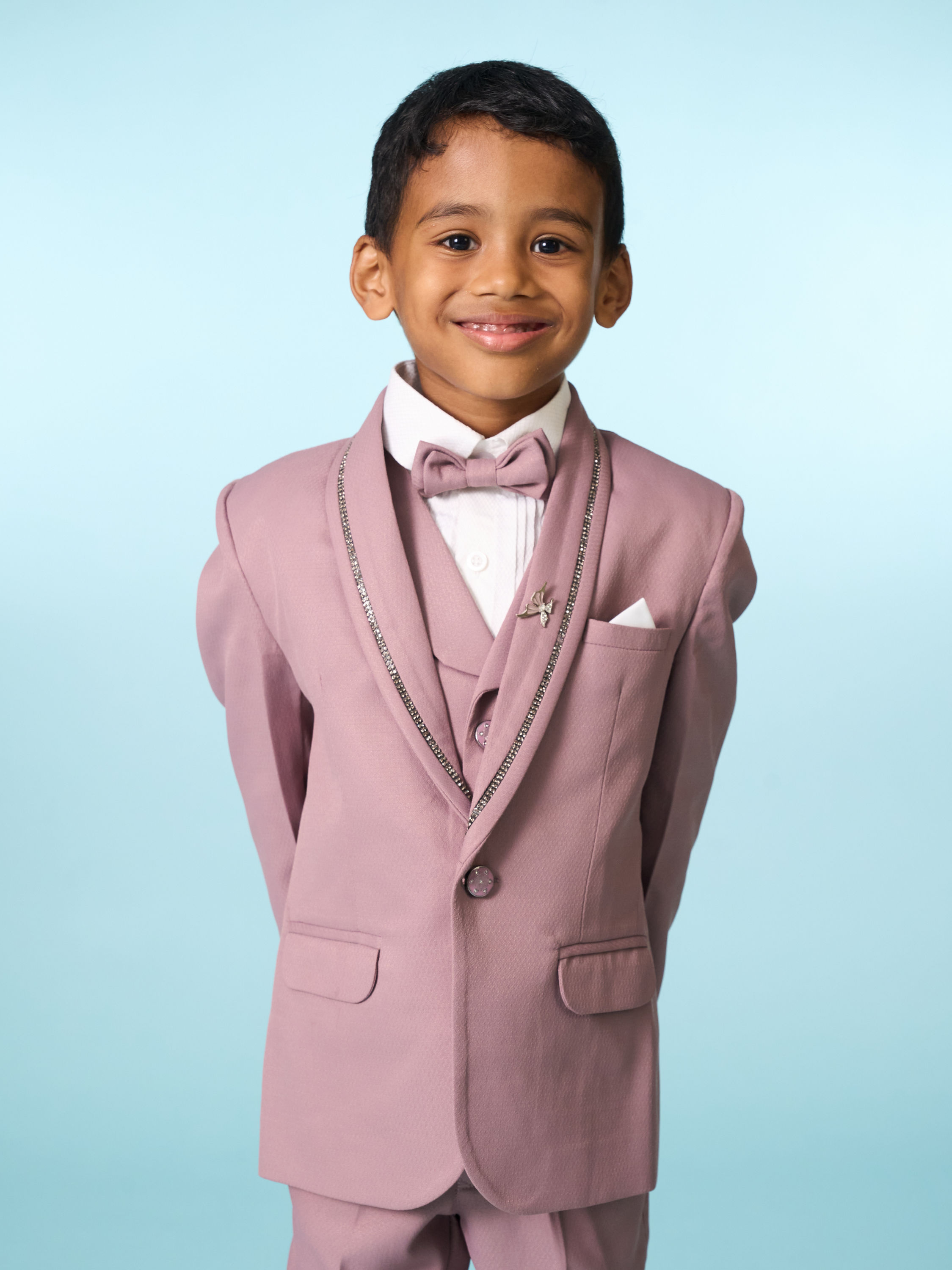 Manyavar Boys Dusty Pink Suit Set