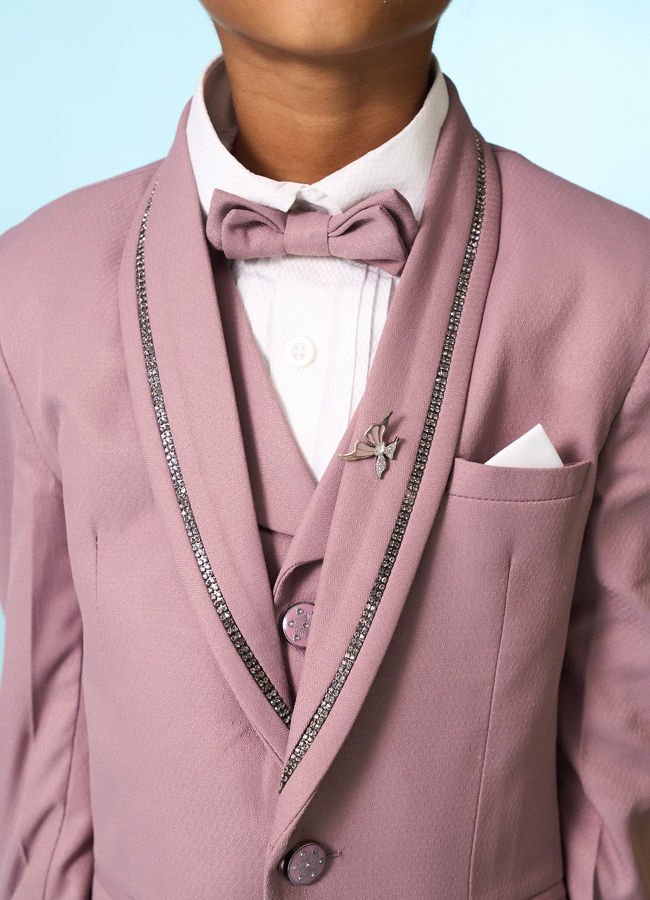Manyavar Boys Dusty Pink Suit Set