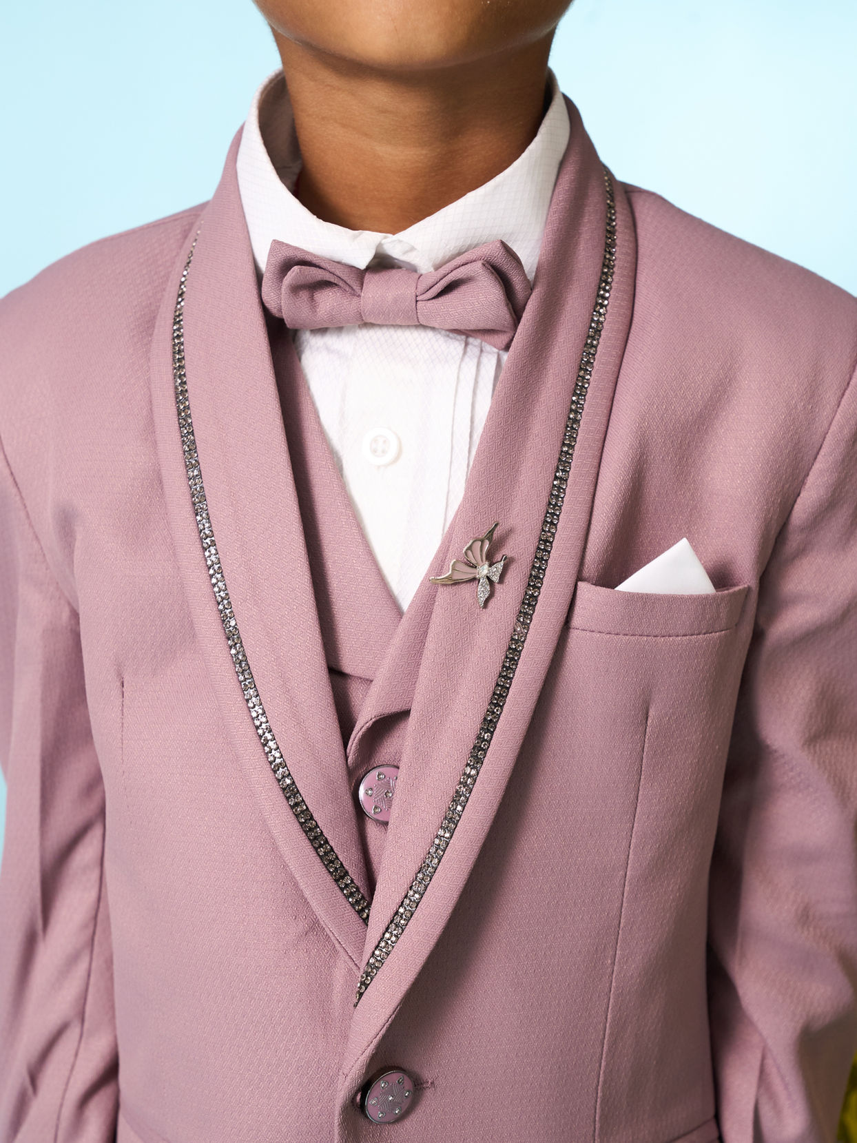 Manyavar Boys Dusty Pink Suit Set