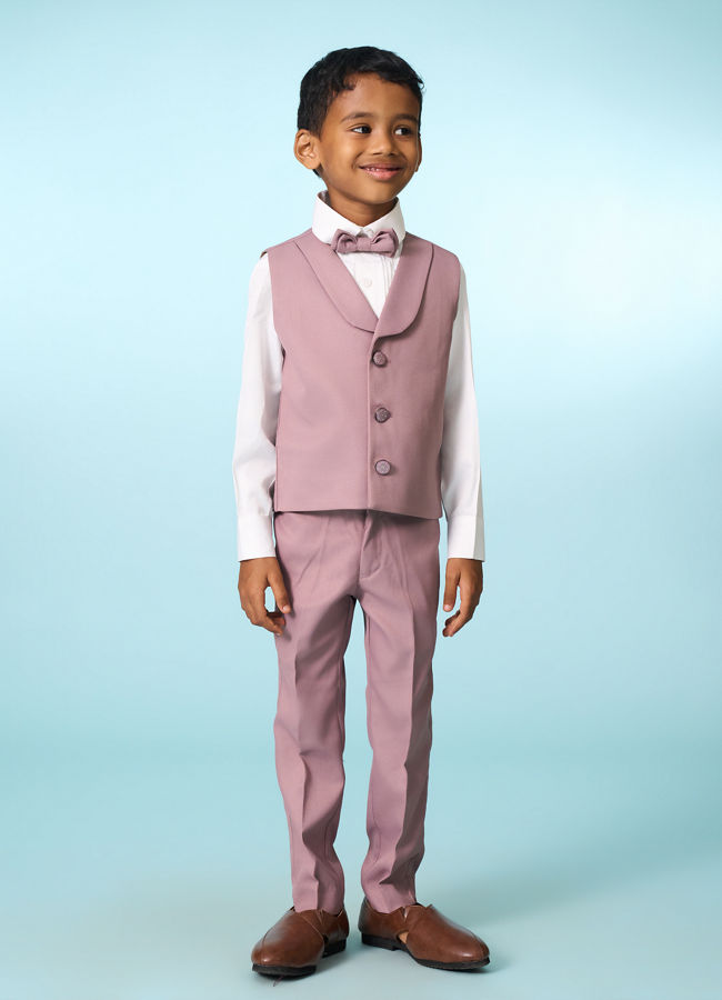 Manyavar Boys Dusty Pink Suit Set