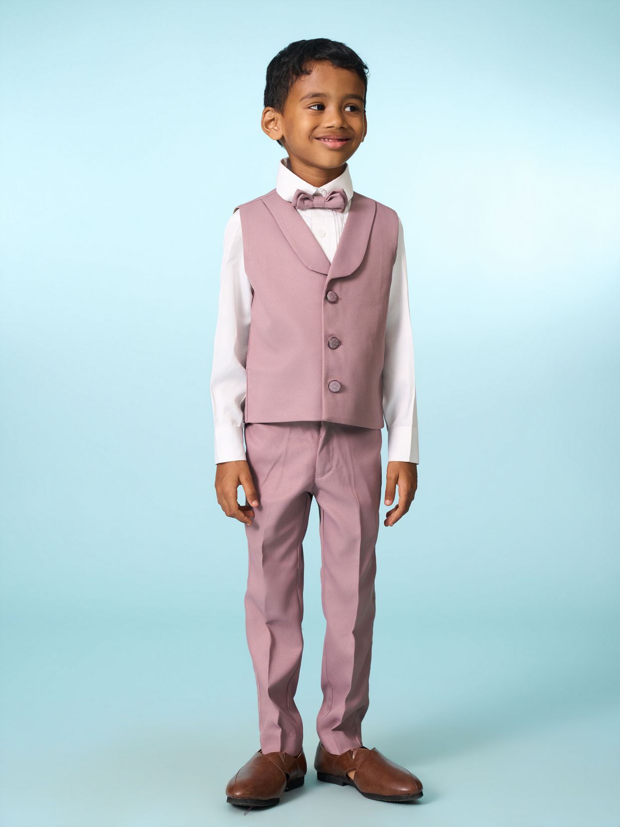 Manyavar Boys Dusty Pink Suit Set