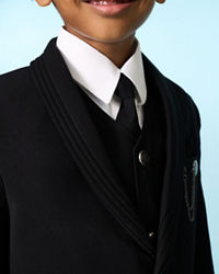 Manyavar Boys Elegant Black Ensemble Suit Set