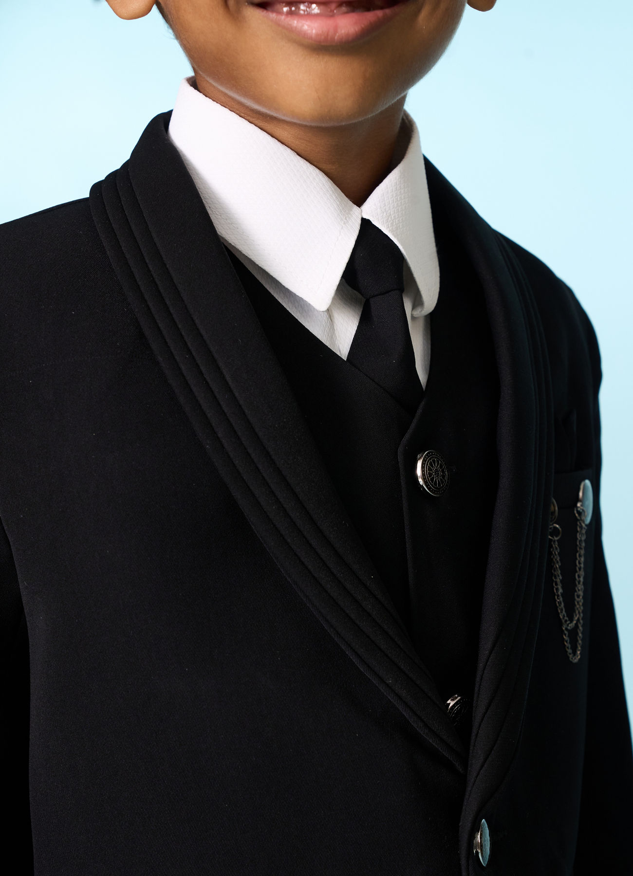 Manyavar Boys Elegant Black Ensemble Suit Set