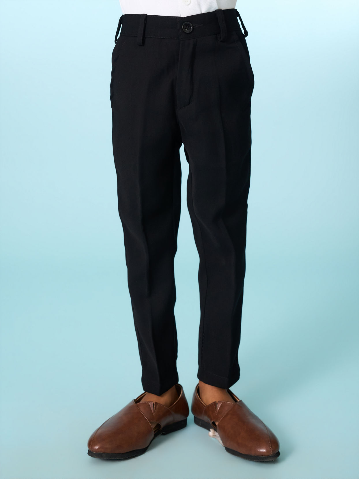 Manyavar Boys Elegant Black Ensemble Suit Set