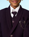 Manyavar Boys Purple Blazer Suit Set