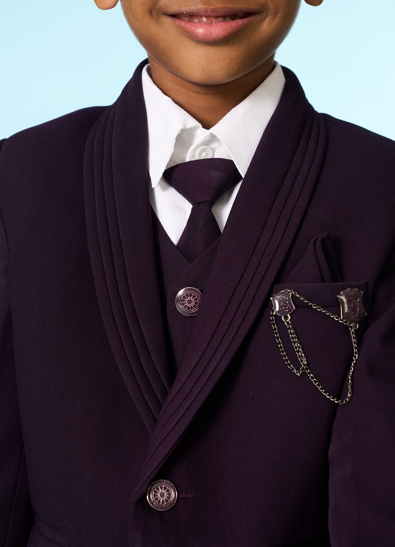 Manyavar Boys Purple Blazer Suit Set