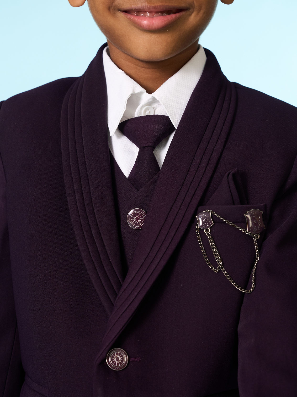 Manyavar Boys Purple Blazer Suit Set