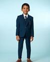 Manyavar Boys Teal Blue Regal Blazer Suit Set