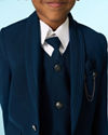 Manyavar Boys Teal Blue Regal Blazer Suit Set