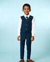 Manyavar Boys Teal Blue Regal Blazer Suit Set