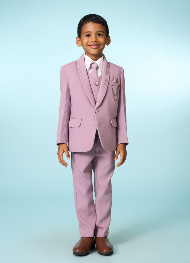 Manyavar Boys Regal Lilac Ensemble Suit Set