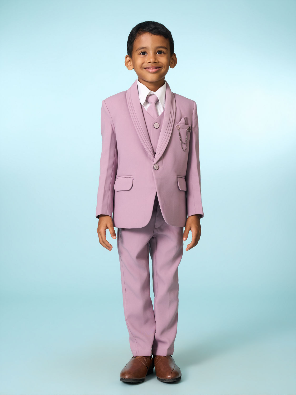 Manyavar Boys Regal Lilac Ensemble Suit Set
