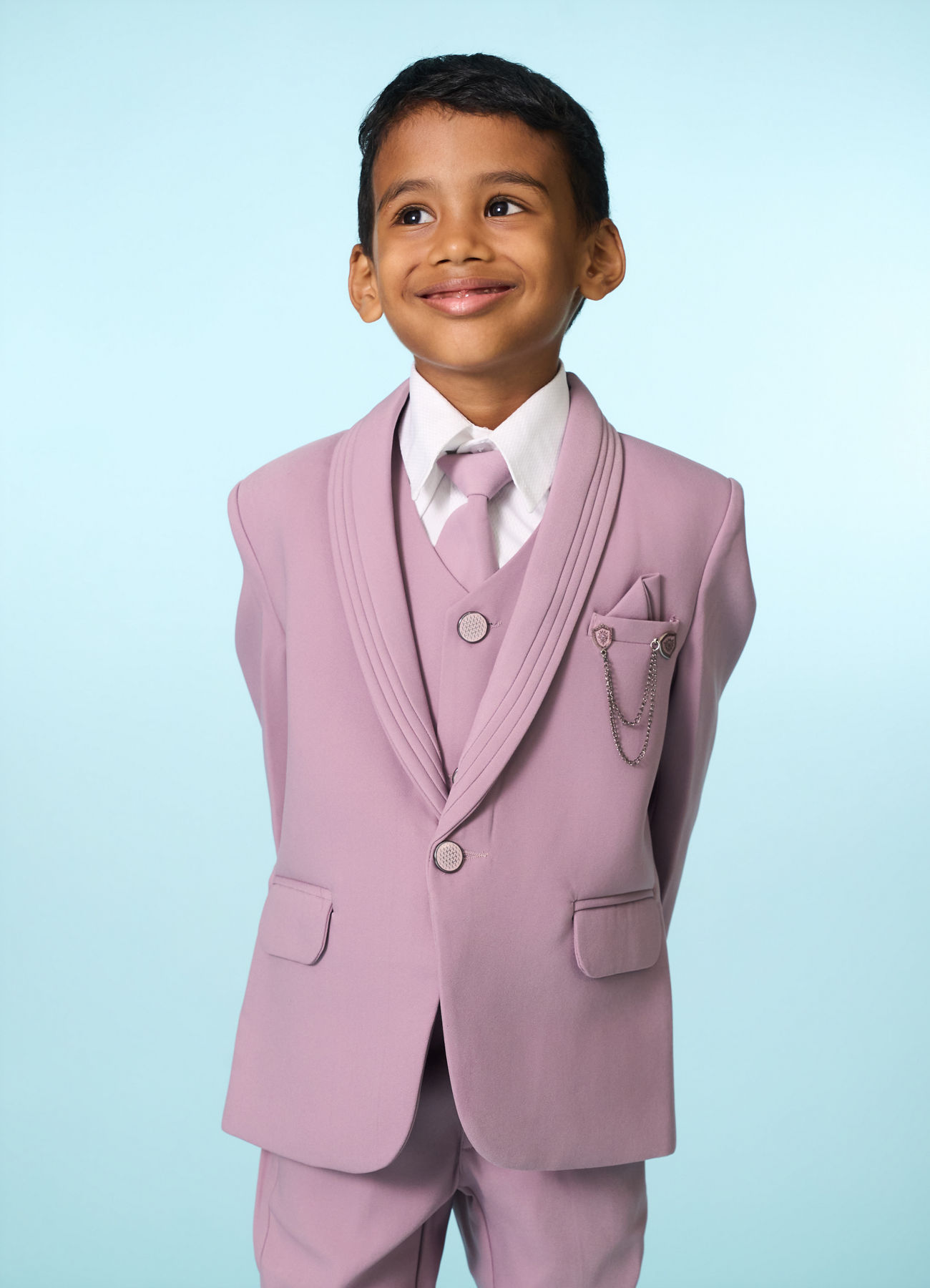 Manyavar Boys Regal Lilac Ensemble Suit Set