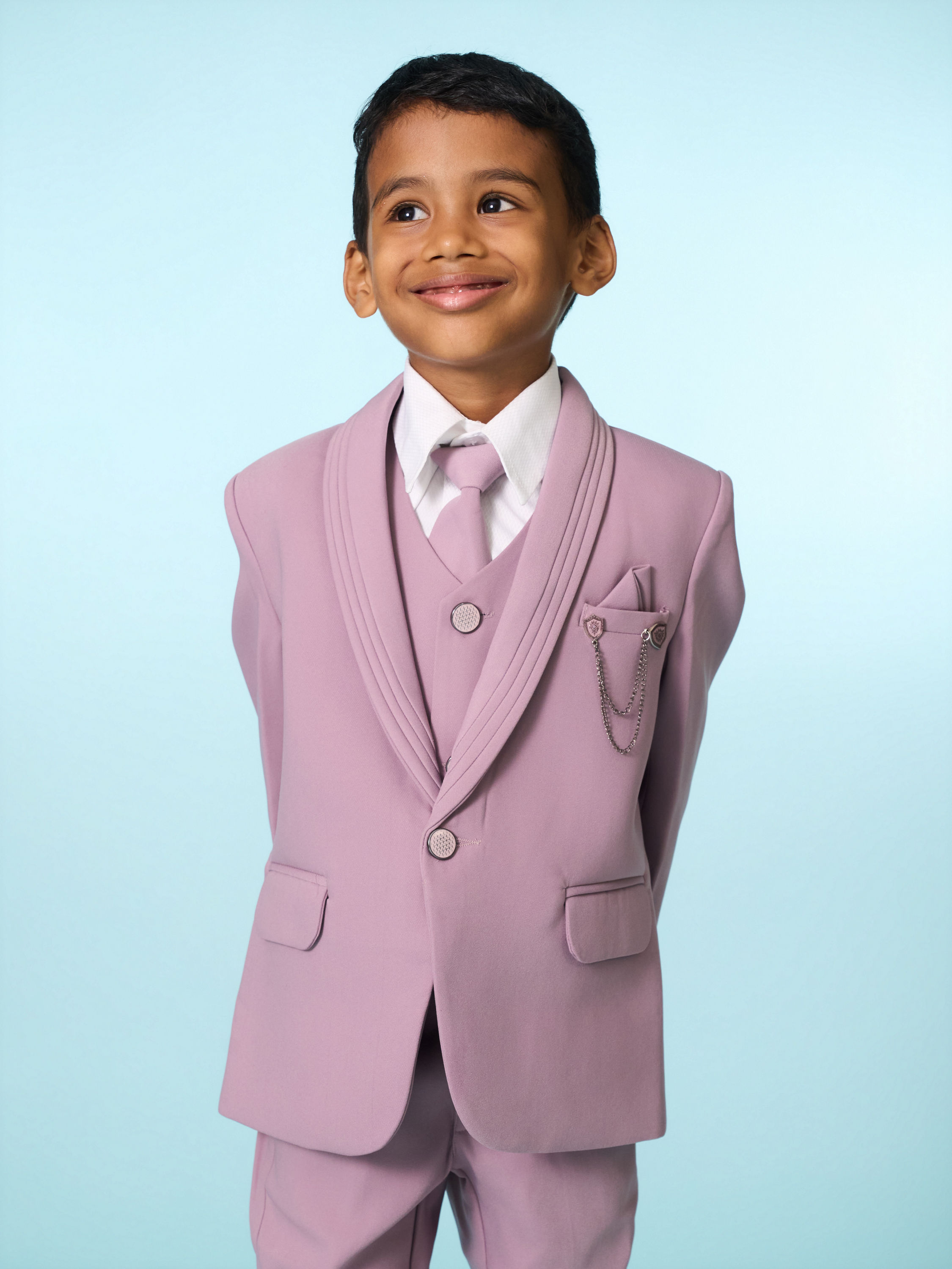 Manyavar Boys Regal Lilac Ensemble Suit Set