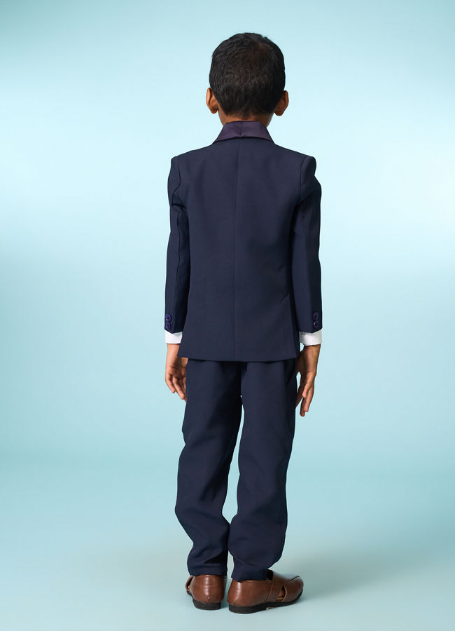 Manyavar Boys Regal Dark Blue Suit Set