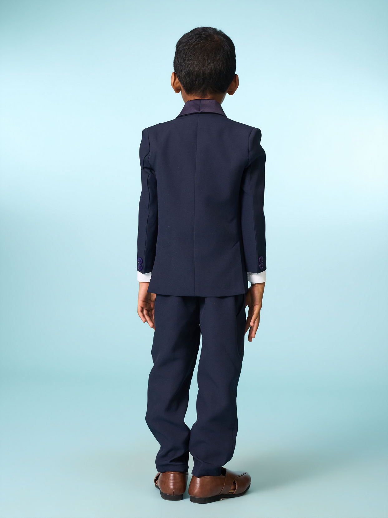 Manyavar Boys Regal Dark Blue Suit Set