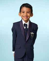 Manyavar Boys Regal Dark Blue Suit Set
