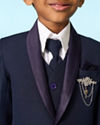 Manyavar Boys Regal Dark Blue Suit Set